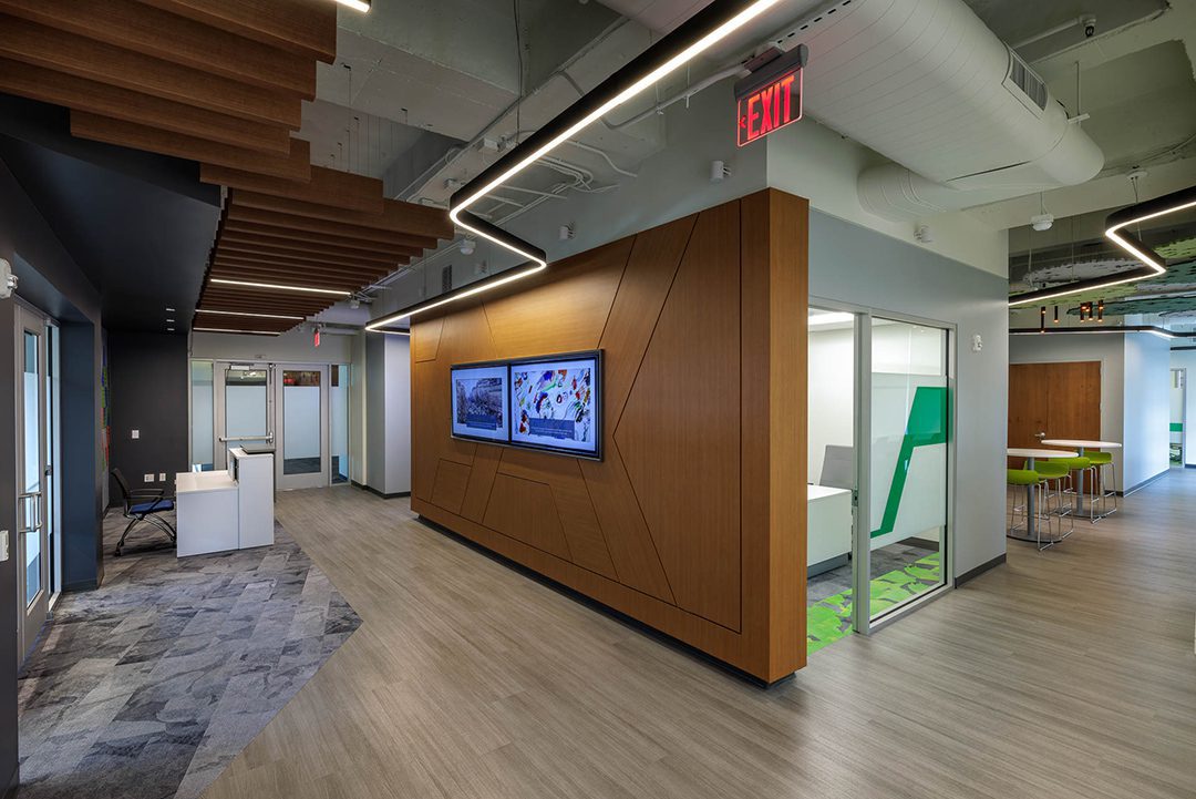 A picture of the entry way and corridors within the SCRA Greenville office.